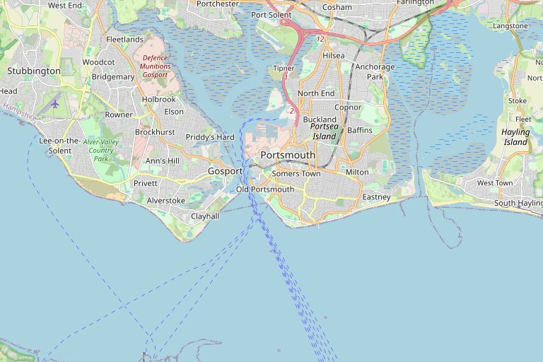 Map of Portsmouth and the surrounding area
